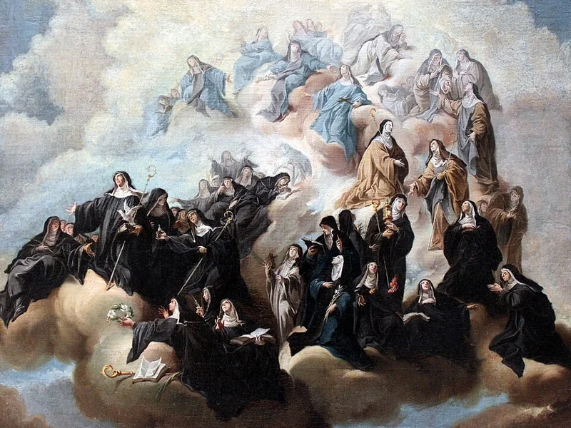 1708-Johann Jakob Zeiller - Santa Scolastica con le monache dell'Ordine benedettino e delle sue affiliate - Germanisches Nationalmuseum, Norimberga